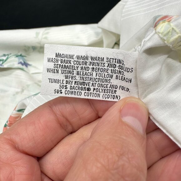 Vintage King Size Pillowcases Floral Lady Pepperell USA 1980s Flowers Cottage - Picture 6 of 9